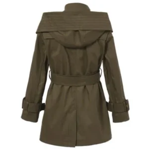 Richie House Little Girls Olive Classic Hooded Trench Coat 6