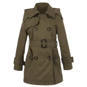 Richie House Big Girls Olive Classic Hooded Trench Coat 12