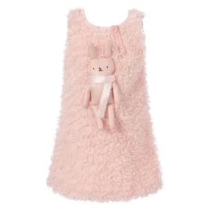 Little Girls Pink Padded Rabbit Toy Dress 2