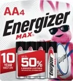 Energizer - MAX AA Batteries (4 Pack), Double A Alkaline Batteries