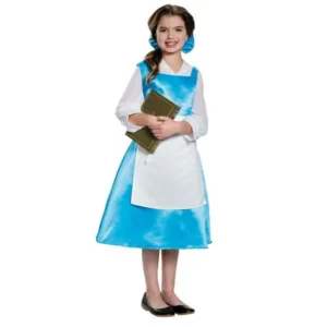Tween Girl's Princess Beauty And The Beast Belle Blue Dress Costume Medium 7-8