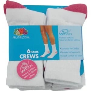 Womens SoftSpun Crew Socks - 6 Pairs