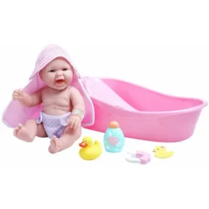 La Newborn Realistic Baby Doll Bathtub Set