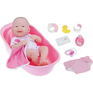 JC Toys 14" Original La Newborn Realistic Baby Doll, Bath Gift Set - Perfect for Children 2+