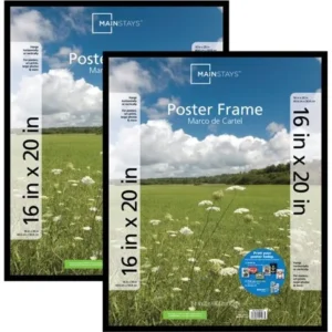 Mainstays 16" x 20" Basic Poster and Picture Frame, Black, Set of 2 Frames