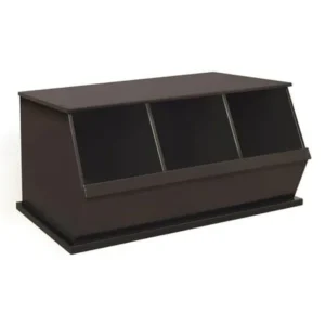 Badger Basket Three Bin Stackable Storage Cubby - Espresso