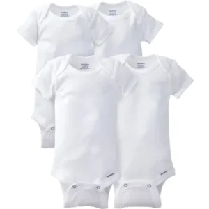 Gerber Newborn Baby Boy or Girl Unisex Onesies Brand Short Sleeve Bodysuits, 4-pack