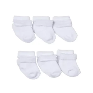 Gerber White Terry Bootie Sock, 6-Pack (Baby Boys or Baby Girls, Unisex)