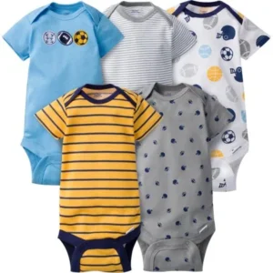 Gerber Baby Boy Onesies Multi-Sports - 5 Pack - 0-3 Months