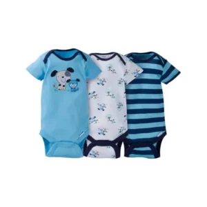 Gerber Newborn Baby Boy Assorted Short Sleeve Onesies Bodysuits, 3-Pack