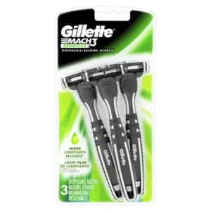 Gillette Mach3 Sensitive Mens Disposable Razors, 3 ct