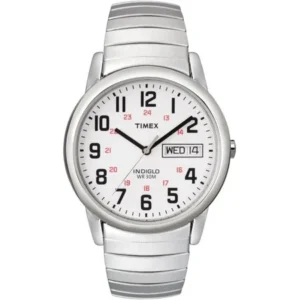 Timex Men's Easy Reader Day-Date 35mm Silver-Tone Stainless Steel Expansion Band Watch