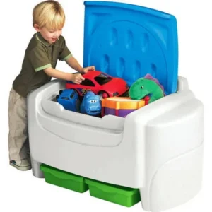 Little Tikes Sort 'n Store Toy Storage Chest, White and Blue