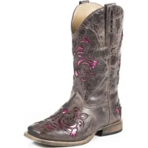 Roper Western Boots Girl Square Toe Underlay Brown 09-018-0901-0674 BR