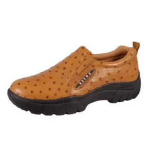 Western Shoes Mens Sport Ostrich Slip On Tan 09-020-0601-0350 TA