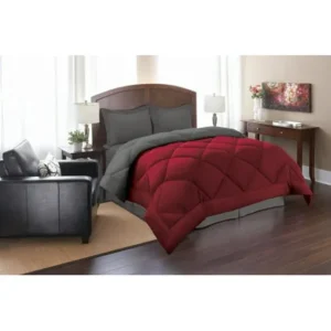 Elegant Comfort Goose Down Alternative Reversible 3pc Comforter Set- Available In A Few Sizes And Colors , King/Cal King, Red/Gray