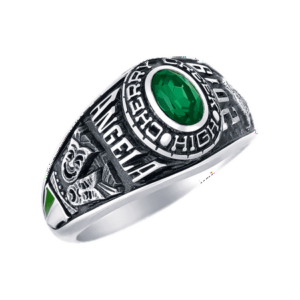 Keepsake Personalized Women's Oval Class Ring available in Valadium Metals, Silver Plus and Yellow and White Gold