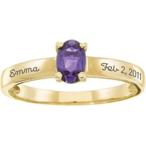 Personalized Keepsake Mother's Stacking Oval Birthstone Ring