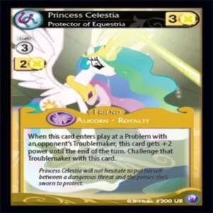 My Little Pony Canterlot night Collectible Card : Princess Celestia, Protector of Equestria