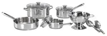 T-Fal - WearEver Cook & Strain 10-Piece Cookware Set - Stainless-Steel