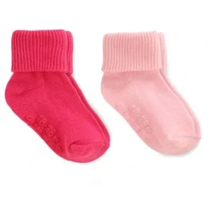 Baby Toddler Girls' Pink Assorted Gripper Socks Ages NB-5T, 2-Pack