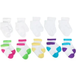 Newborn Baby Girls Bobby Socks, 10 Pack