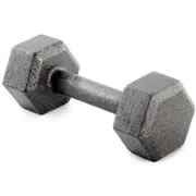 Weider Cast Iron Hex Dumbbell, 3-70 lbs with Knurled Grip