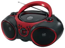 JENSEN - Portable CD/CD-R/RW Player with AM/FM Radio - Black/Red