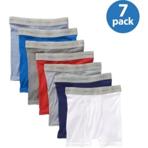 Hanes Boys Underwear, 7 Pack Tagless Boxer Briefs Sizes 6/8 - 18/20