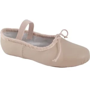 Girls Pink Leather Strap Suede Outsole Ballet Shoes 5 Toddler-12 Kids