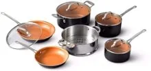 Gotham Steel - Aluminum Non Stick 10pc Cookware Set - Copper