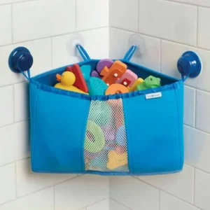 InterDesign Kids Neoprene Baby Bath Toy Organizer, Blue