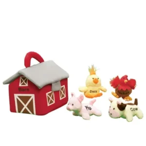 The Lakeside Collection Farm Carrier Plush Barn and Animals Kids Toys