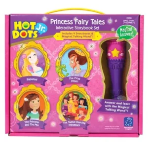 Educational Insights Hot Dots Jr. Princess Fairy Tales Interactive Storybook Set with Magical Talking Wand Pen