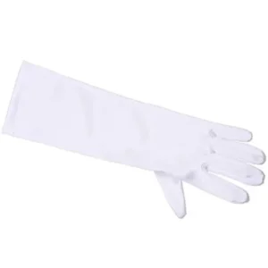 Girls Gorgeous Satin Medium Gloves Special Occasion Dress Formal Wedding Pageant White 0-3 (GL701-6BL)