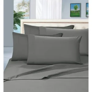 Celine Linen Wrinkle and Fade Resistant HIGHEST QUALITY 1800 Series Luxurious 3-Piece Bed Sheet Set, Deep Pocket up to 16 inch, Twin Grey