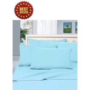 Celine Linen Wrinkle and Fade Resistant HIGHEST QUALITY 1800 Series Luxurious 3-Piece Bed Sheet Set, Deep Pocket up to 16 inch, Twin Aqua Blue