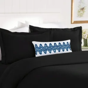 Elegant Comfort 1500 Thread Count Silky-Soft WRINKLE FREE 3-Piece Duvet Cover Set, Full/Queen, Black