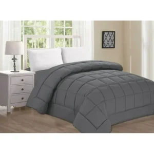 Elegant Comfort Ultra Plush Down Alternative Double-Filled Comforter HypoAllergenic, King/Cal King, Gray