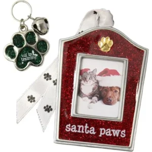 Gloria Duchin "Santa Paws" Christmas Ornament and Pet Collar Tag Gift Set