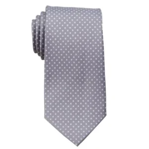 Mens Big and Tall XLPolka Dot Necktie - Silver