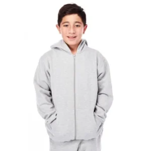 Boys Kids Solid Fleece Zip Up Hoodie Pocket Jacket 101