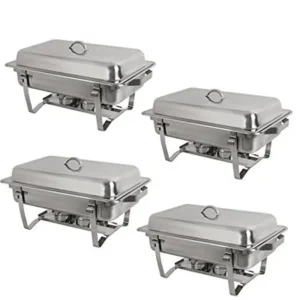 Super Deal Stainless Steel 4 Pack 8 Qt Chafer Dish w/Legs Complete, 4 Pack (pack of 4)