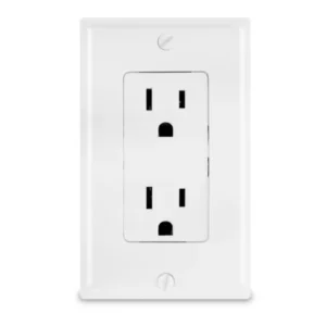 Designers Edge 15Amp Outlet Receptacle with Wall Plate, White