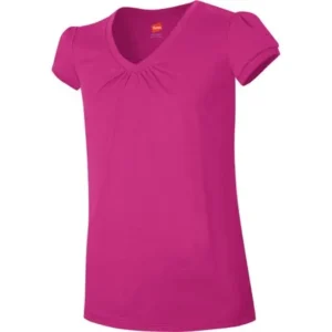 Hanes Girls 4-16 Shirred V-Neck T-Shirt