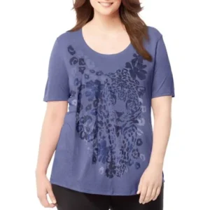 Just My Size Women's Plus Printed Scoopneck T-shirt
