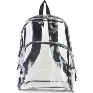 Eastsport Clear Backpack with front Pocket and Adjustable Padded Shoulder Straps