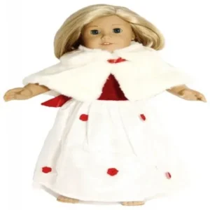 BUYS BY BELLA Party Dress with Fur Cape for 18 Inch Dolls Like American Girl