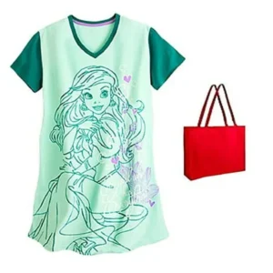 Disney The Little Mermaid Ariel Womens' Nightshirt & Tote - 2 Piece Gift Set