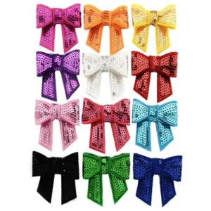 Coxeer 12Pcs Baby Girls Luminous Hair Bows Paillette Clips Fashion Headbands Hair Accessories for Kids Teens Girls Women (Colorful)